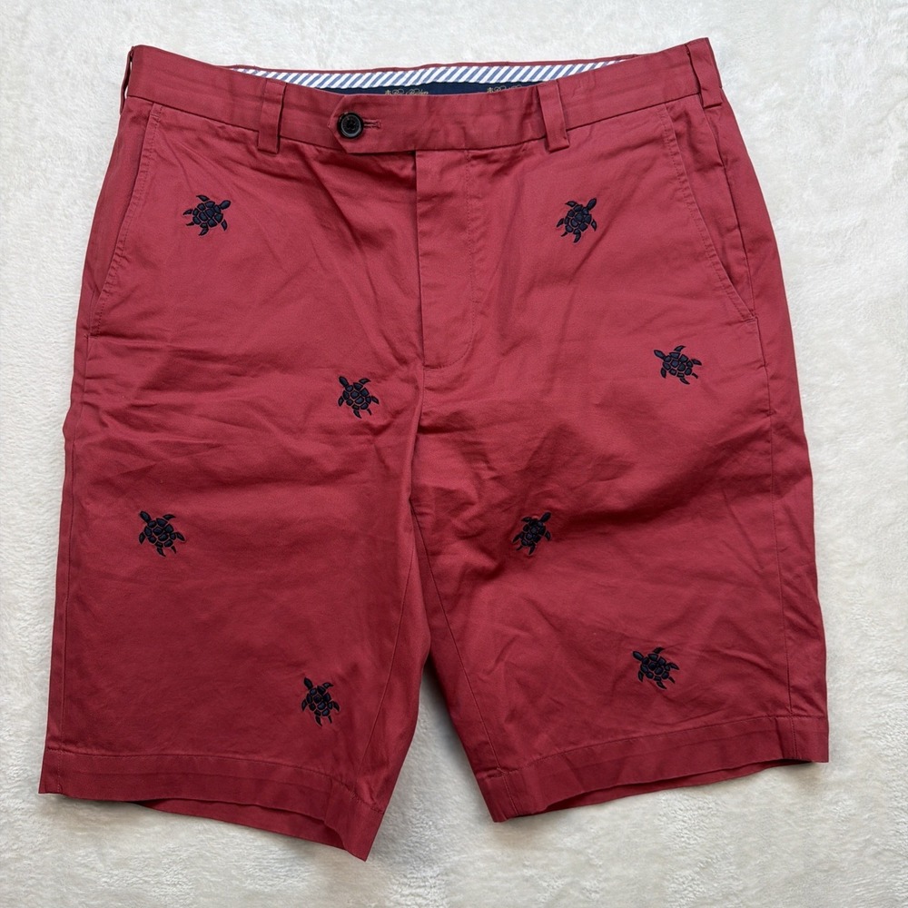 Brooks Brothers Shorts Mens‎ 34 Red Embroidered Turtle Preppy Golf Summer